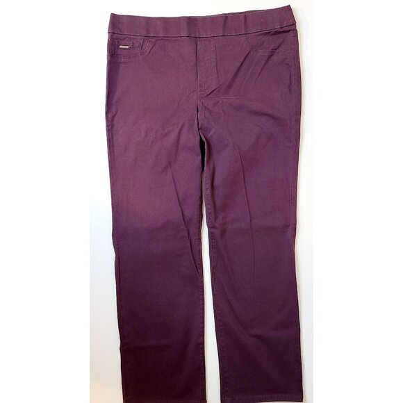 Nine West Womens Heidi Pull-On Straight Jeans Burgundy Size 14 NWOT - Picture 1 of 9